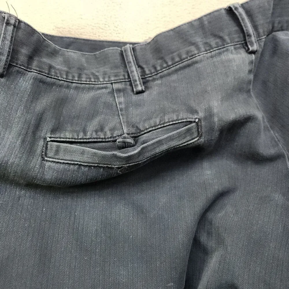 VTG Polo Ralph‎ Lauren Men's Herringbone Flat Front Chino Pants Blue Size 38x32